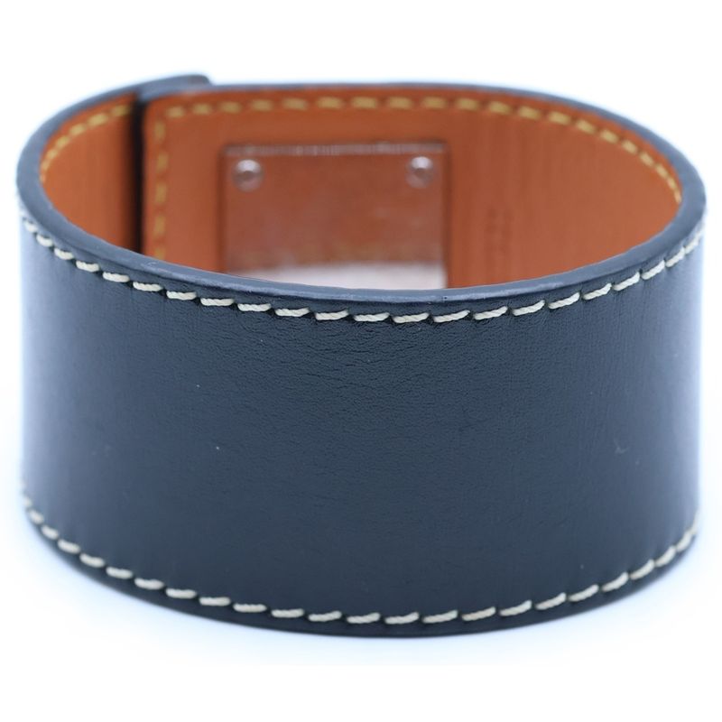 Loewe Anagram Leather Bracelet Black