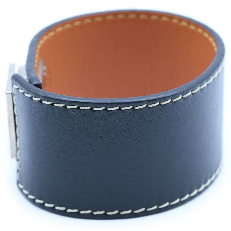 Loewe Anagram Leather Bracelet Black