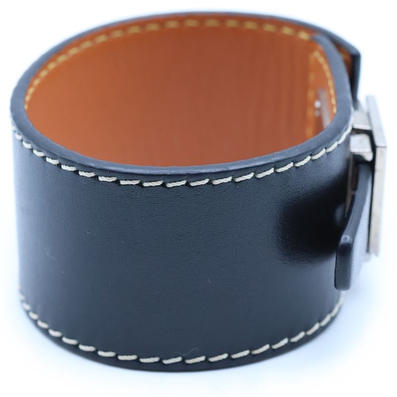 Loewe Anagram Leather Bracelet Black