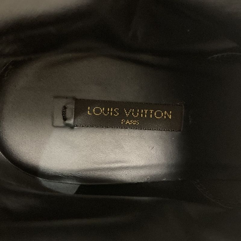 Louis Vuitton Wedge Sole Belt Design Suede Boots 34.5