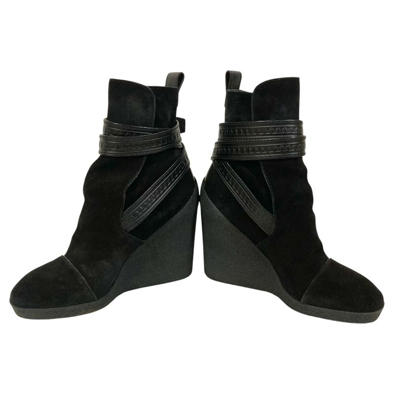 Louis Vuitton Wedge Sole Belt Design Suede Boots 34.5