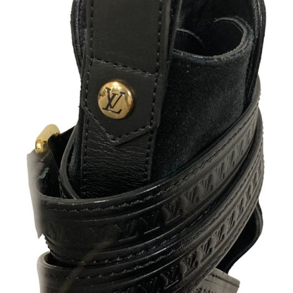 Louis Vuitton Wedge Sole Belt Design Suede Boots 34.5