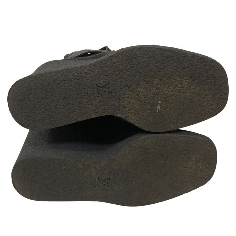 Louis Vuitton Wedge Sole Belt Design Suede Boots 34.5