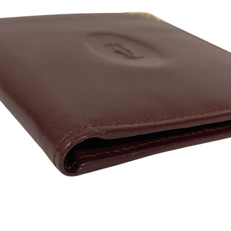 Cartier Must Line Leather Compact Wallet Bifold Gold