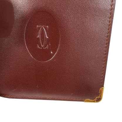 Cartier Must Line Leather Compact Wallet Bifold Gold