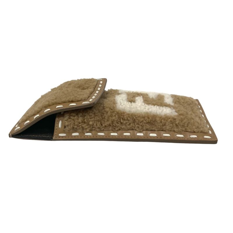 Fendi Boa Different Materials Mix Phone Pouch Brown