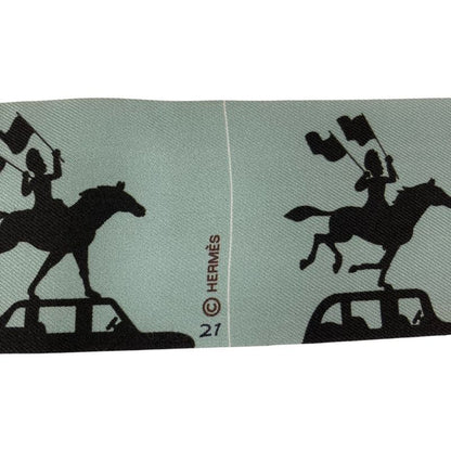 Hermes Parade Twilly Silk Scarf Light Blue