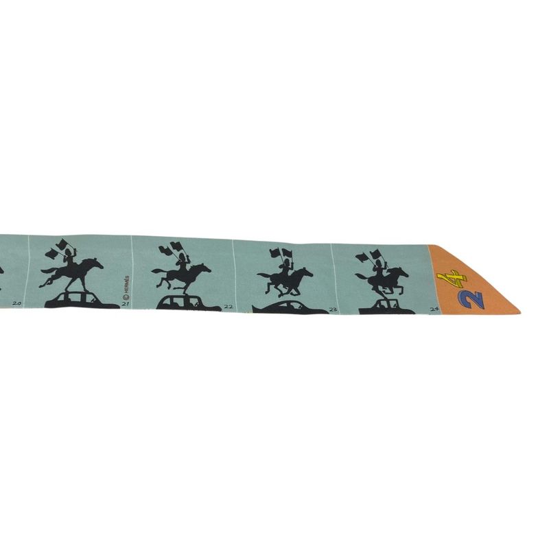 Hermes Parade Twilly Silk Scarf Light Blue