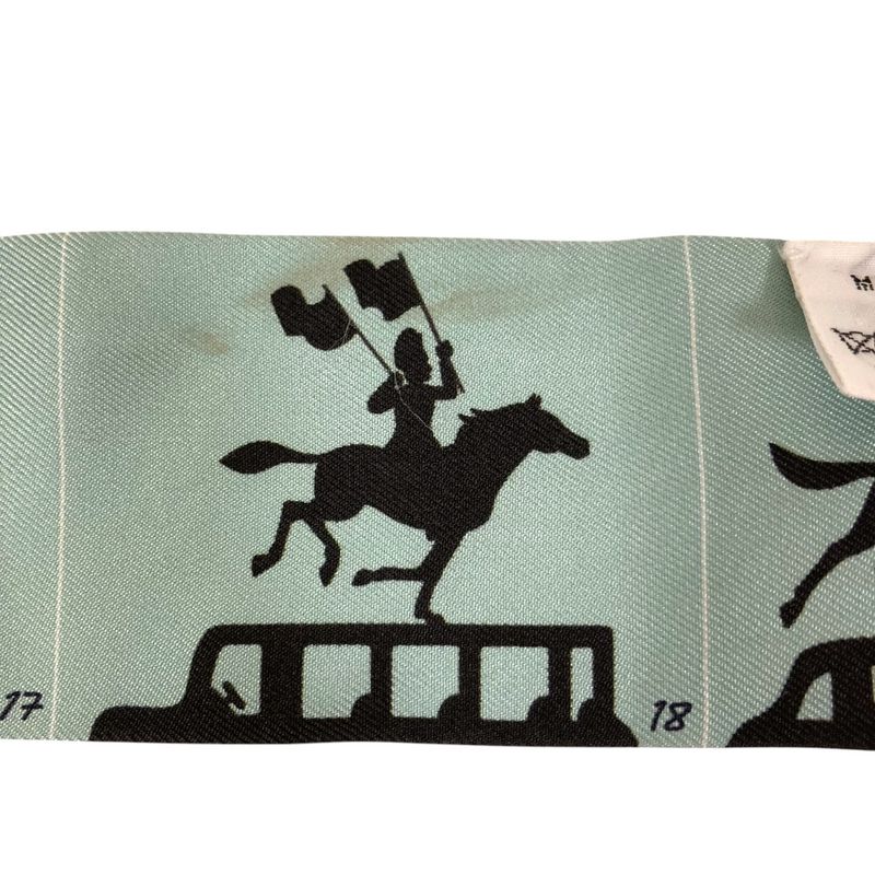 Hermes Parade Twilly Silk Scarf Light Blue