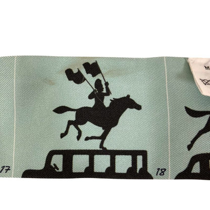 Hermes Parade Twilly Silk Scarf Light Blue