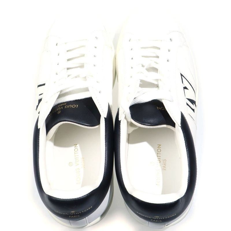 Louis Vuitton Luxembourg Grain Low Cut Sneakers White Black