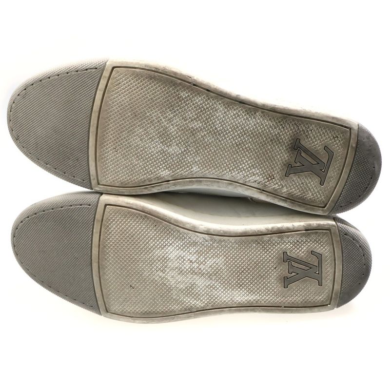 Louis Vuitton Side Gore Leather Low Cut Sneakers Shoes White