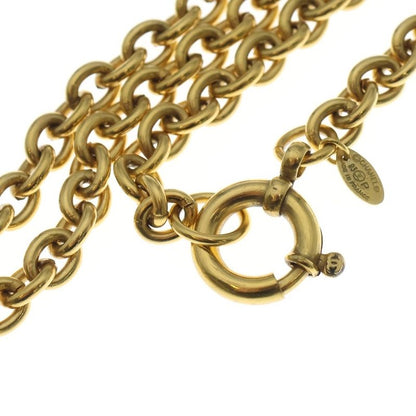 Chanel CC Logo Cross Clover Chain Necklace Gold