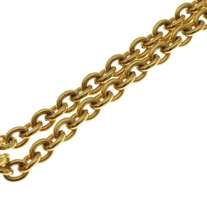 Chanel CC Logo Cross Clover Chain Necklace Gold
