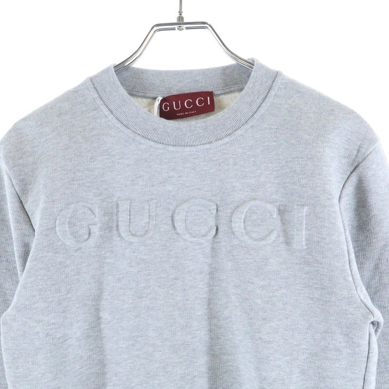 Gucci Logo Sweatshirt Trainer Gray Cotton
