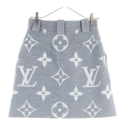 Louis Vuitton Monogram Giant Wool Skirt Gray Tuv
