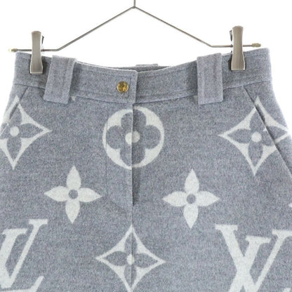 Louis Vuitton Monogram Giant Wool Skirt Gray Tuv