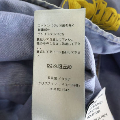 Dior Graphic Logo Embroidery Cotton Denim Shirt Blue