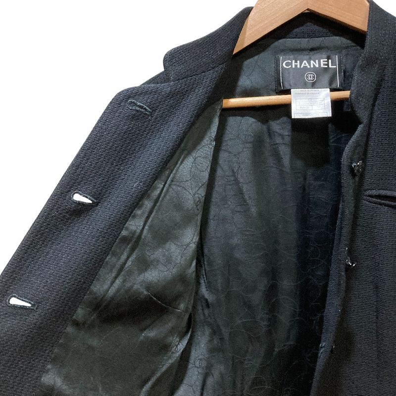 Chanel CC Logo Button Maokara Single Jacket 38
