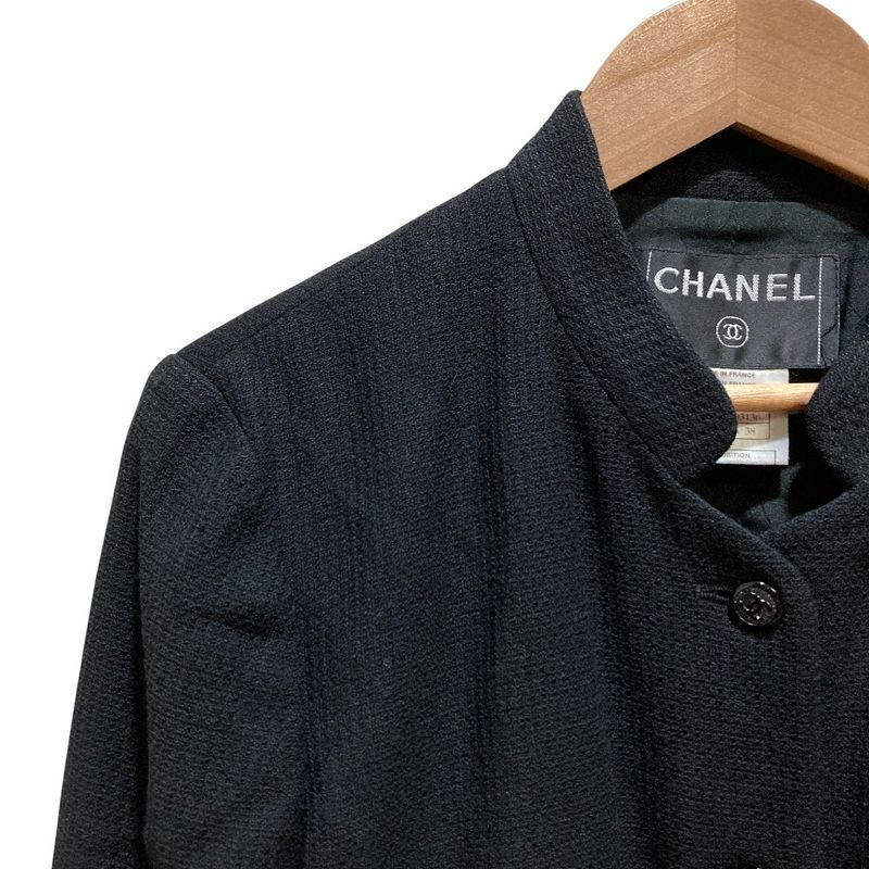 Chanel CC Logo Button Maokara Single Jacket 38