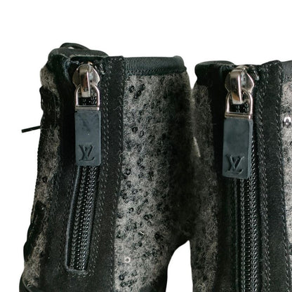 Louis Vuitton Wool Sequin High Cut Sneakers 34