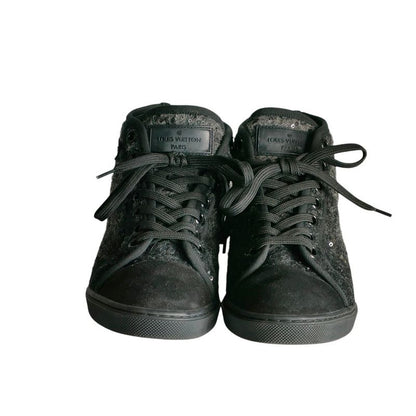 Louis Vuitton Wool Sequin High Cut Sneakers 34
