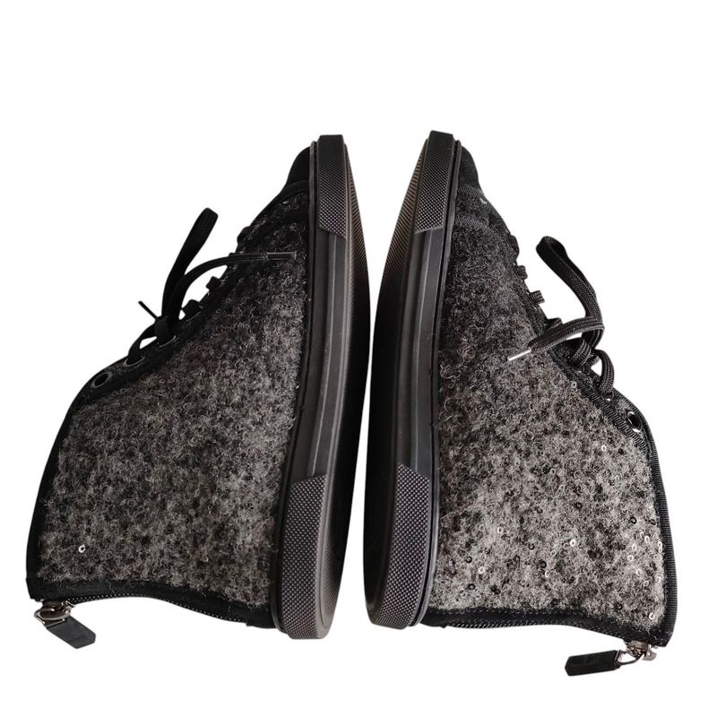 Louis Vuitton Wool Sequin High Cut Sneakers 34