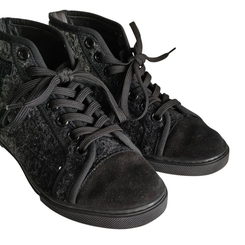 Louis Vuitton Wool Sequin High Cut Sneakers 34