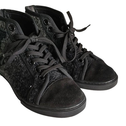 Louis Vuitton Wool Sequin High Cut Sneakers 34
