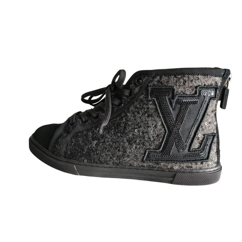 Louis Vuitton Wool Sequin High Cut Sneakers 34