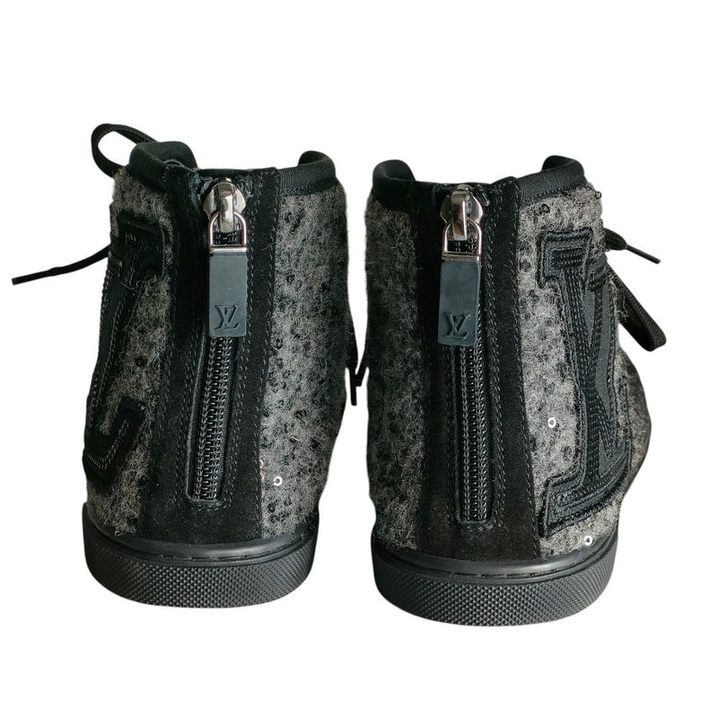 Louis Vuitton Wool Sequin High Cut Sneakers 34