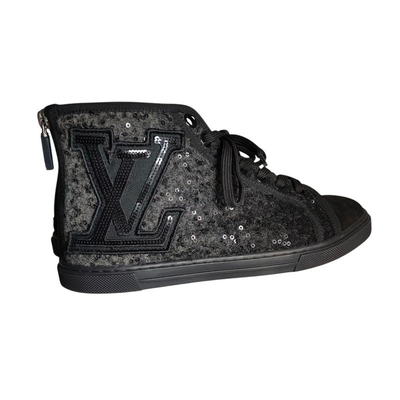 Louis Vuitton Wool Sequin High Cut Sneakers 34