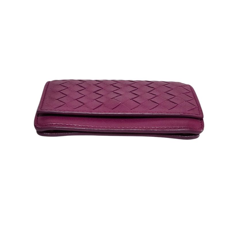 Bottega Veneta Intrecciato Leather Card Case Purple