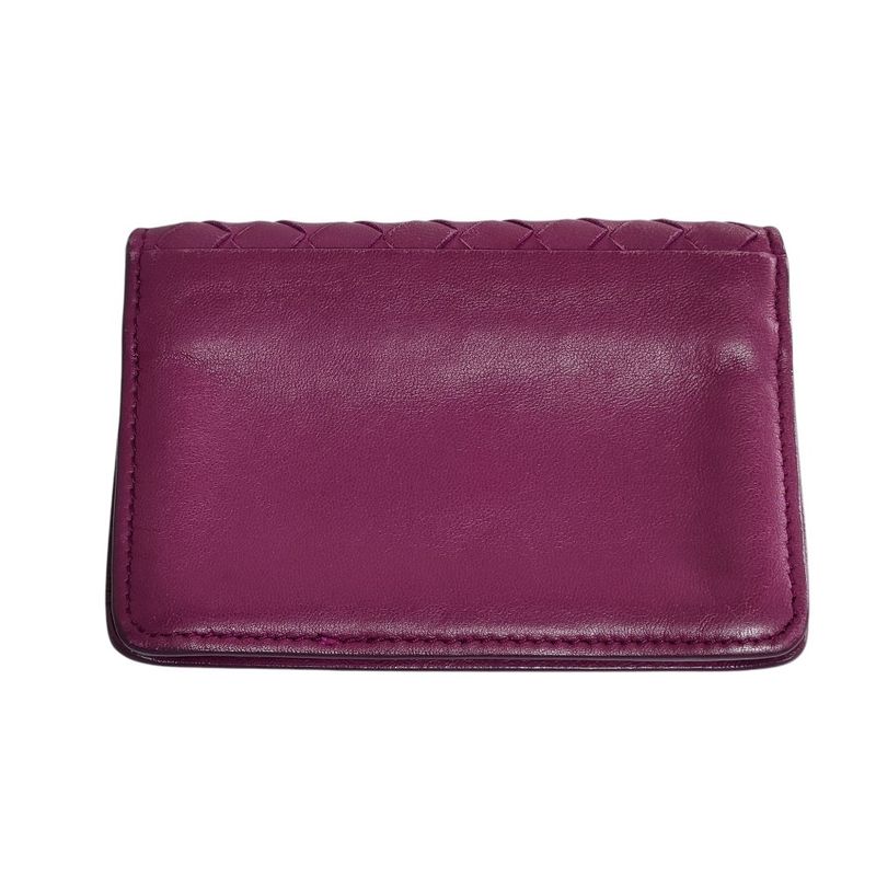 Bottega Veneta Intrecciato Leather Card Case Purple