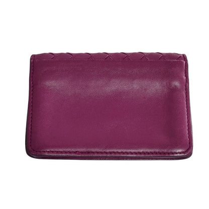 Bottega Veneta Intrecciato Leather Card Case Purple