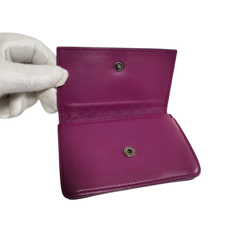 Bottega Veneta Intrecciato Leather Card Case Purple