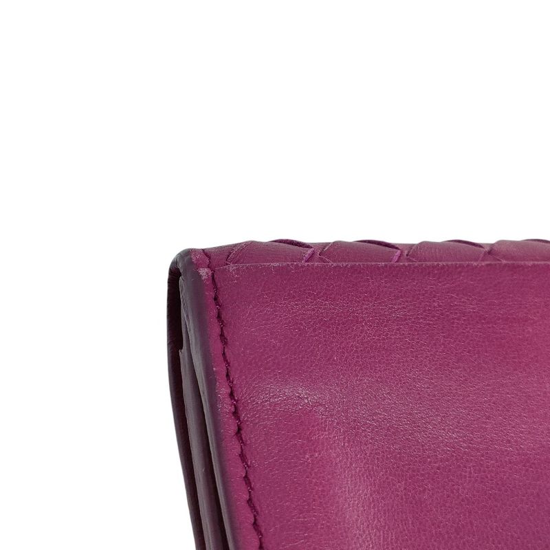 Bottega Veneta Intrecciato Leather Card Case Purple