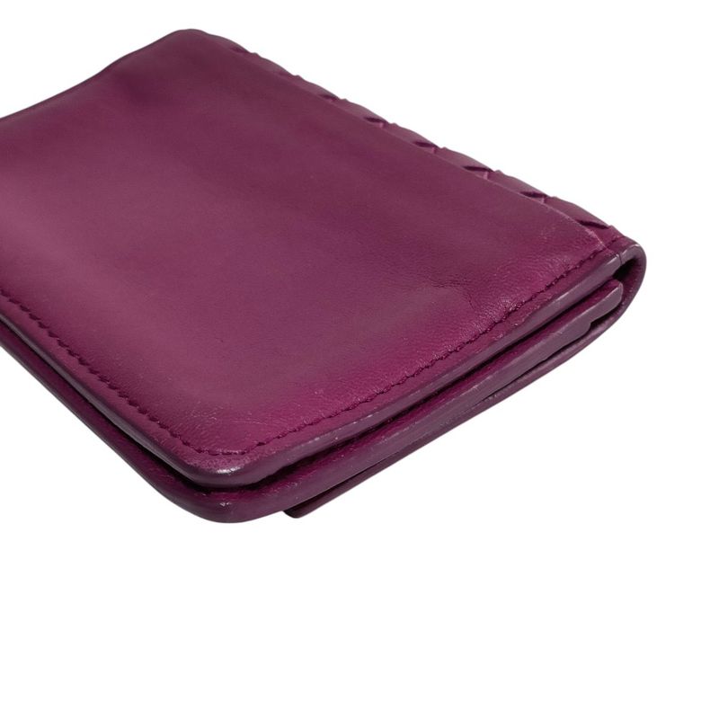 Bottega Veneta Intrecciato Leather Card Case Purple