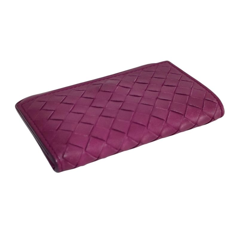 Bottega Veneta Intrecciato Leather Card Case Purple