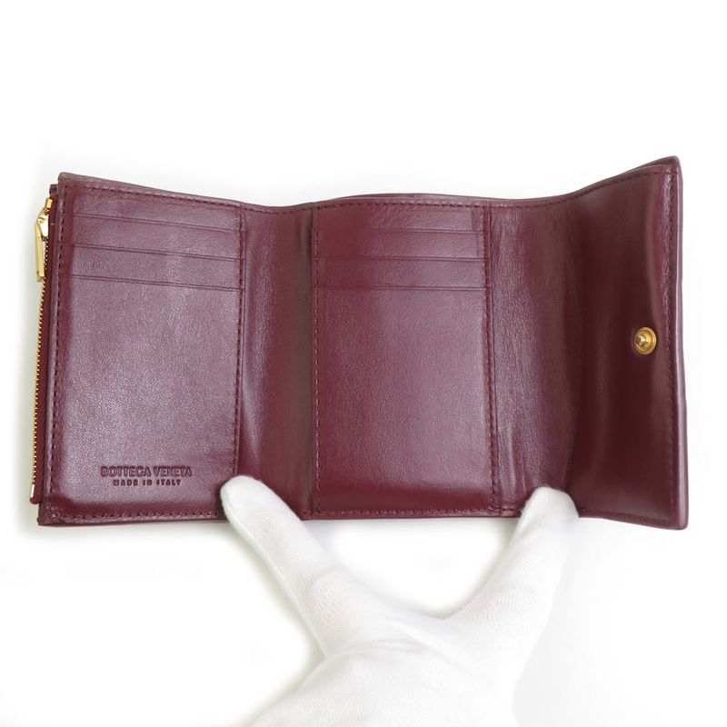 Bottega Veneta Trifold Wallet Leather Red