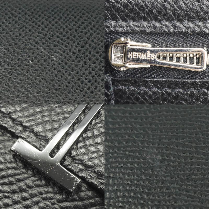 Hermes Bearn Compact Mini Wallet Manufactured Black