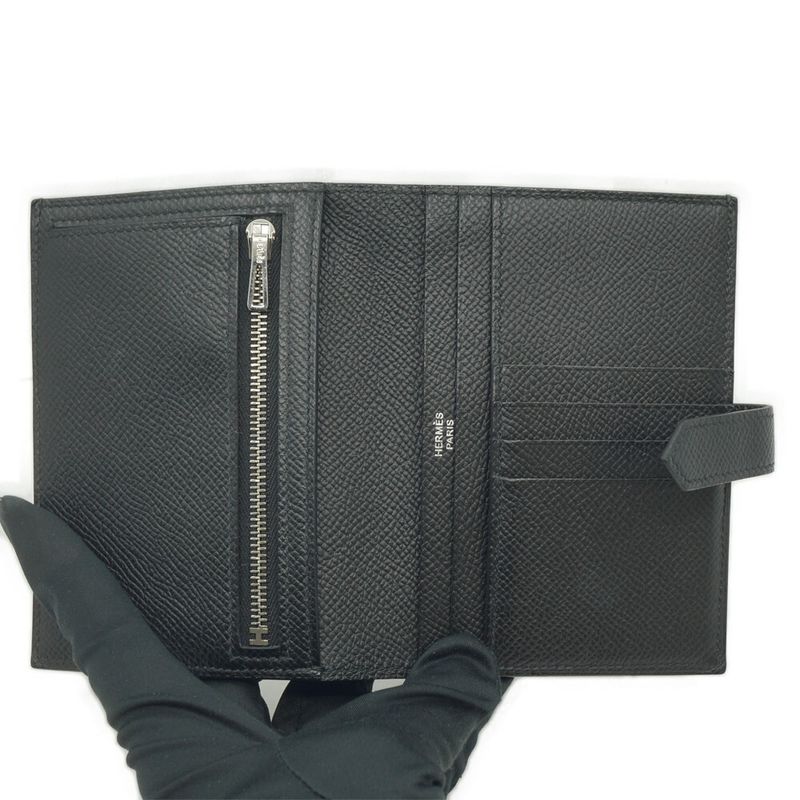 Hermes Bearn Compact Mini Wallet Manufactured Black