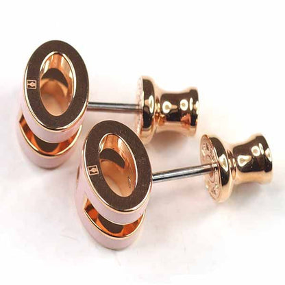 Hermes Earrings Mini Pop H: Pop Lacquer Metal Rose Dragee Golden