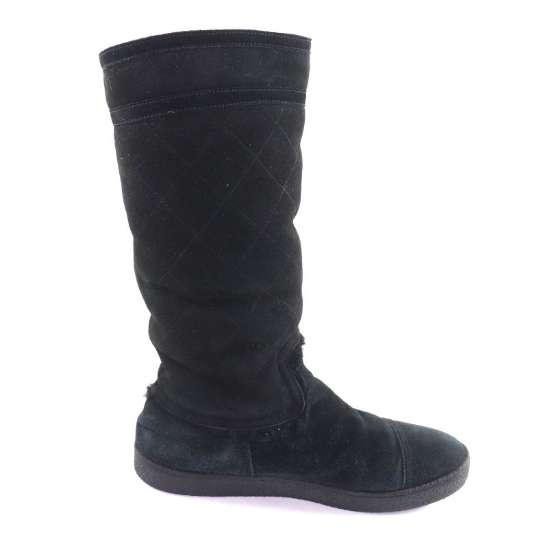 Chanel Coco Premiere Quilted Short Boots Black 38
