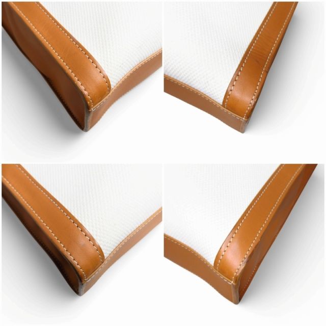 Celine Vertical Cover Large Canvas Leather Camel