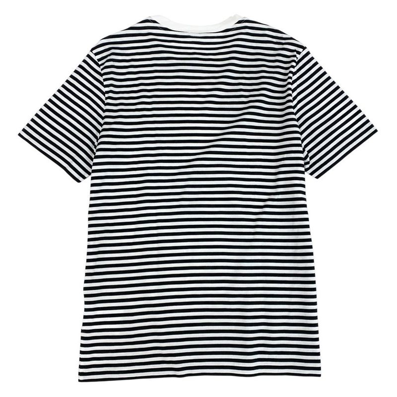 Moncler Short Sleeve T-Shirt Border Chest Logo S White Black
