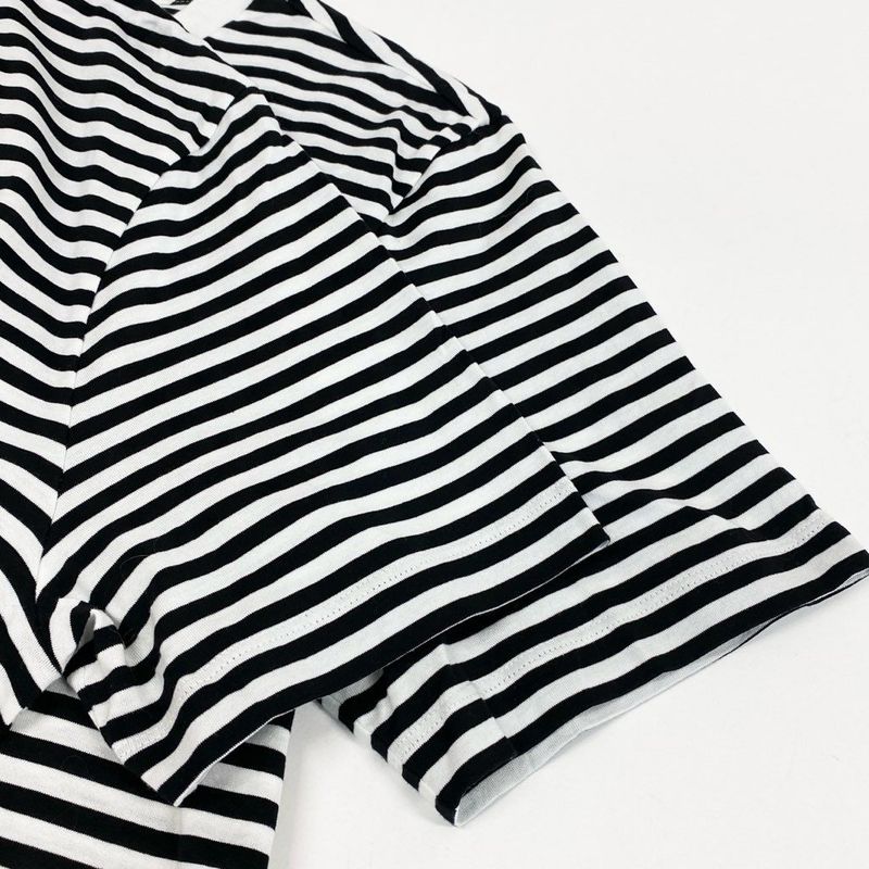 Moncler Short Sleeve T-Shirt Border Chest Logo S White Black