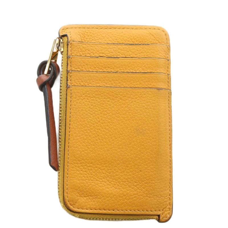Loewe Anagram Fragment Case Coin Purse Card Leather Yellow