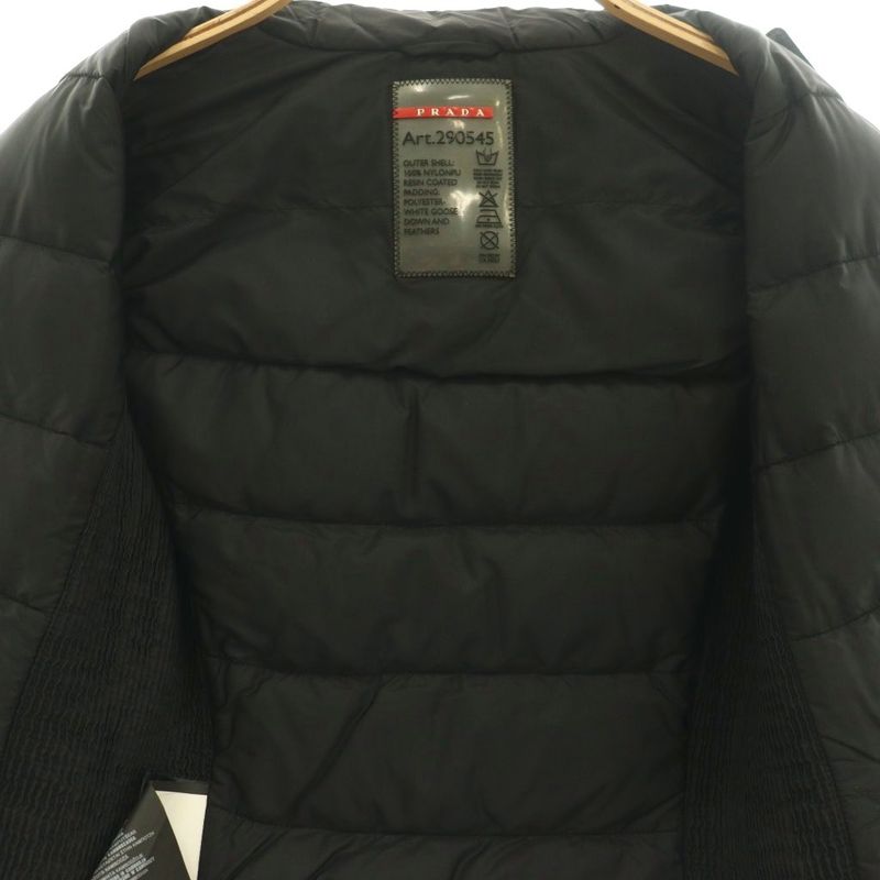 Prada Triangle Plate Down Jacket Zip Up 38 Black