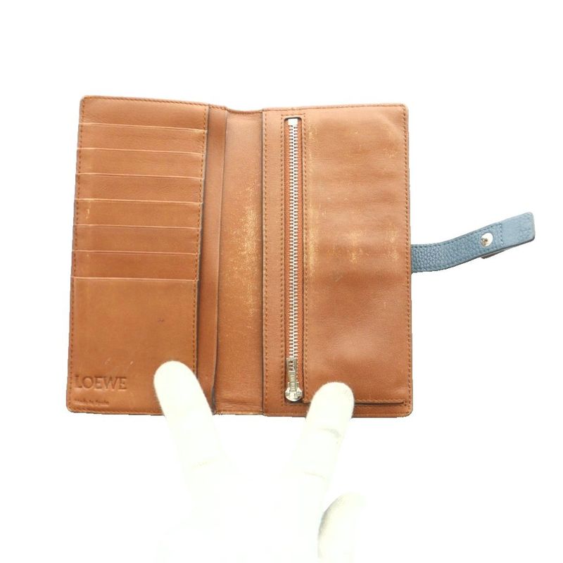 Loewe Vertical Wallet Bifold Wallet Leather Brown SS OS